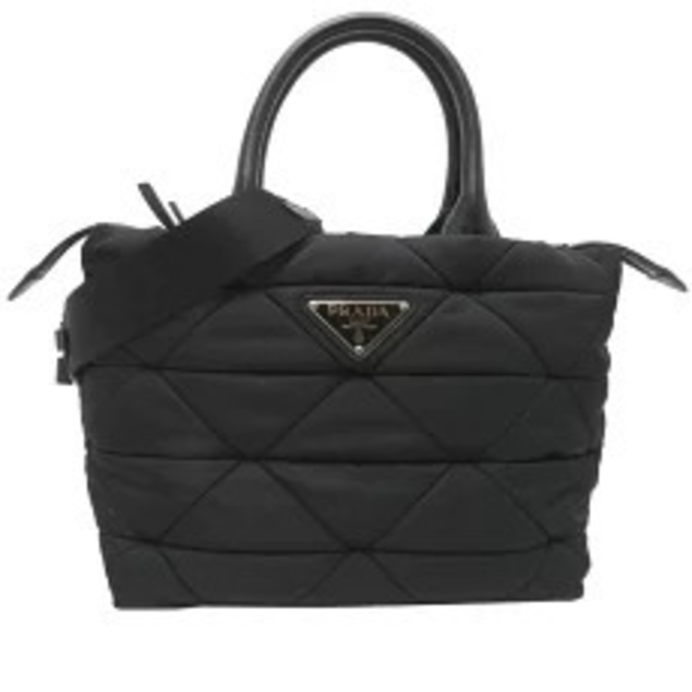 Prada Padded Quilted Tote Bag Black